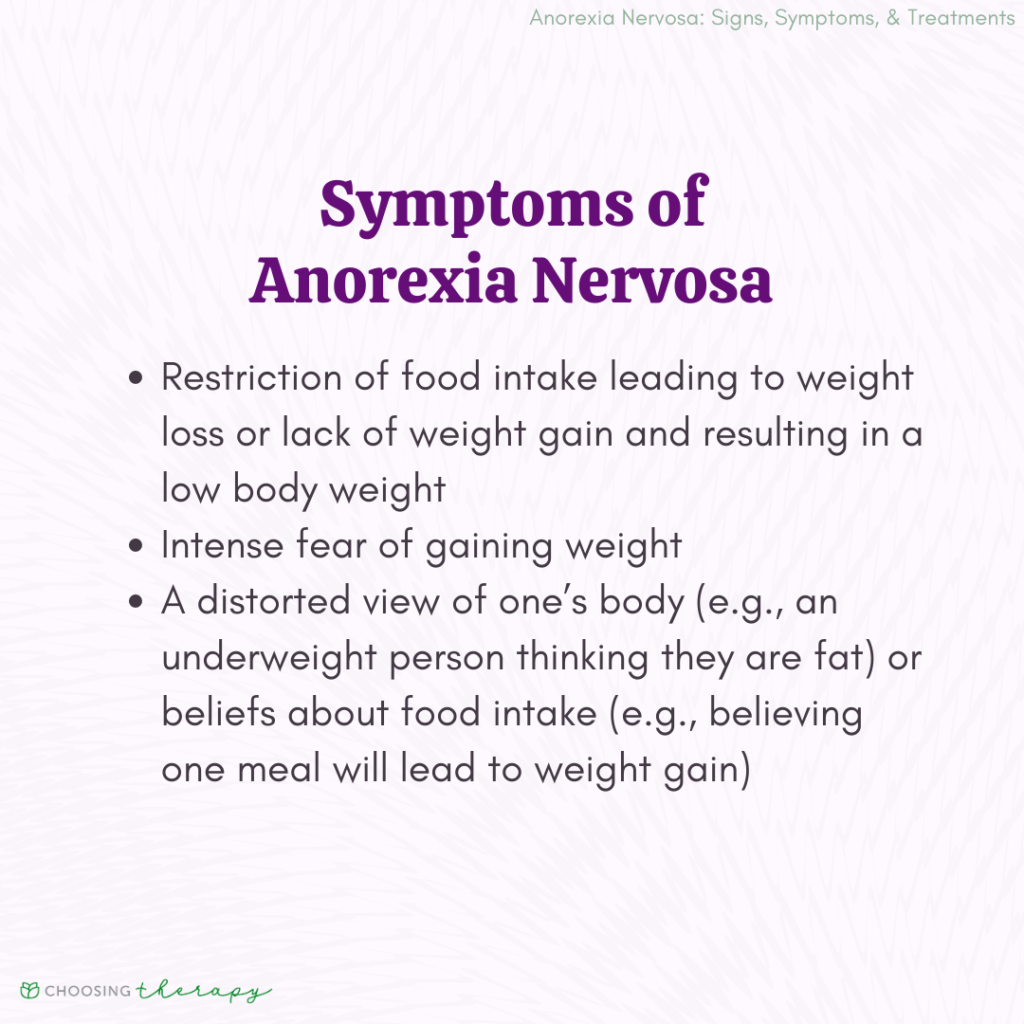 Anorexia Signs Symptoms And Treatments 