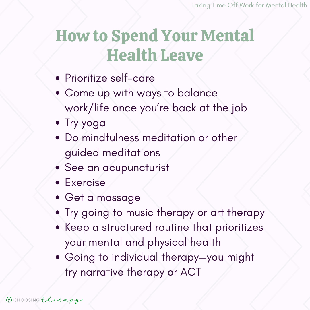 Taking Time Off Work For Mental Health