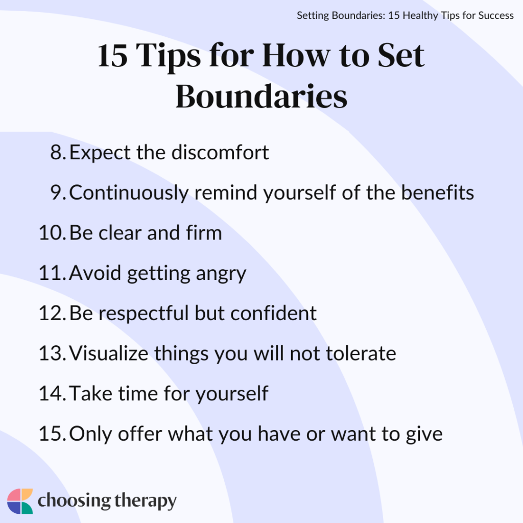 Setting Boundaries: 15 Healthy Tips For Success - Choosing Therapy