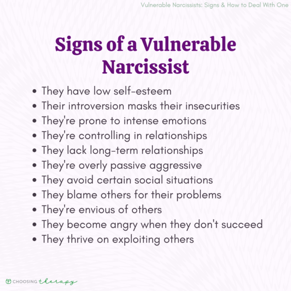 11 Signs Of A Vulnerable Narcissist And How To Deal With One