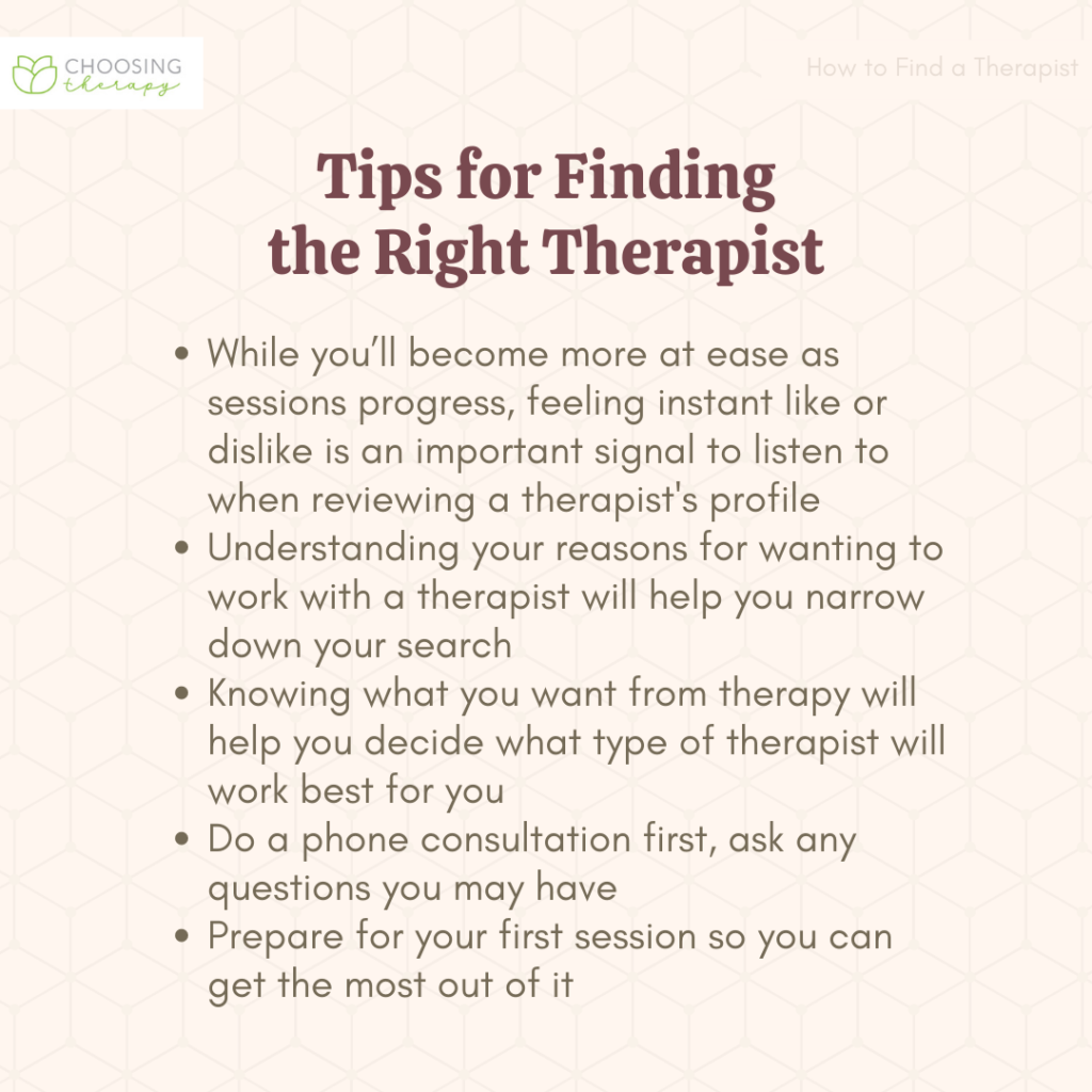 9 Ways To Find The Right Therapist