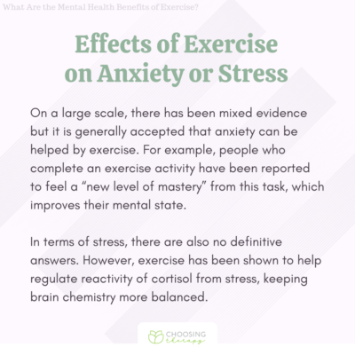 What Are the Mental Health Benefits of Exercise? - Choosing Therapy