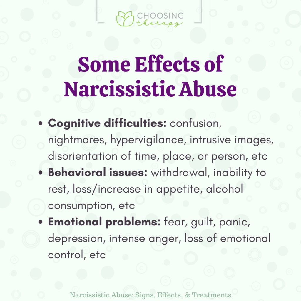 Narcissistic Abuse: Signs, Effects, & Treatments