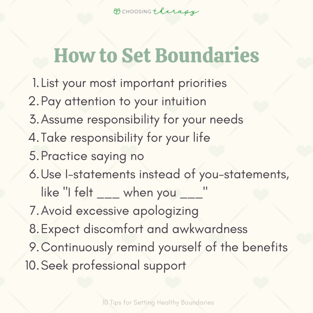 10 Tips for Setting Healthy Boundaries - Choosing Therapy