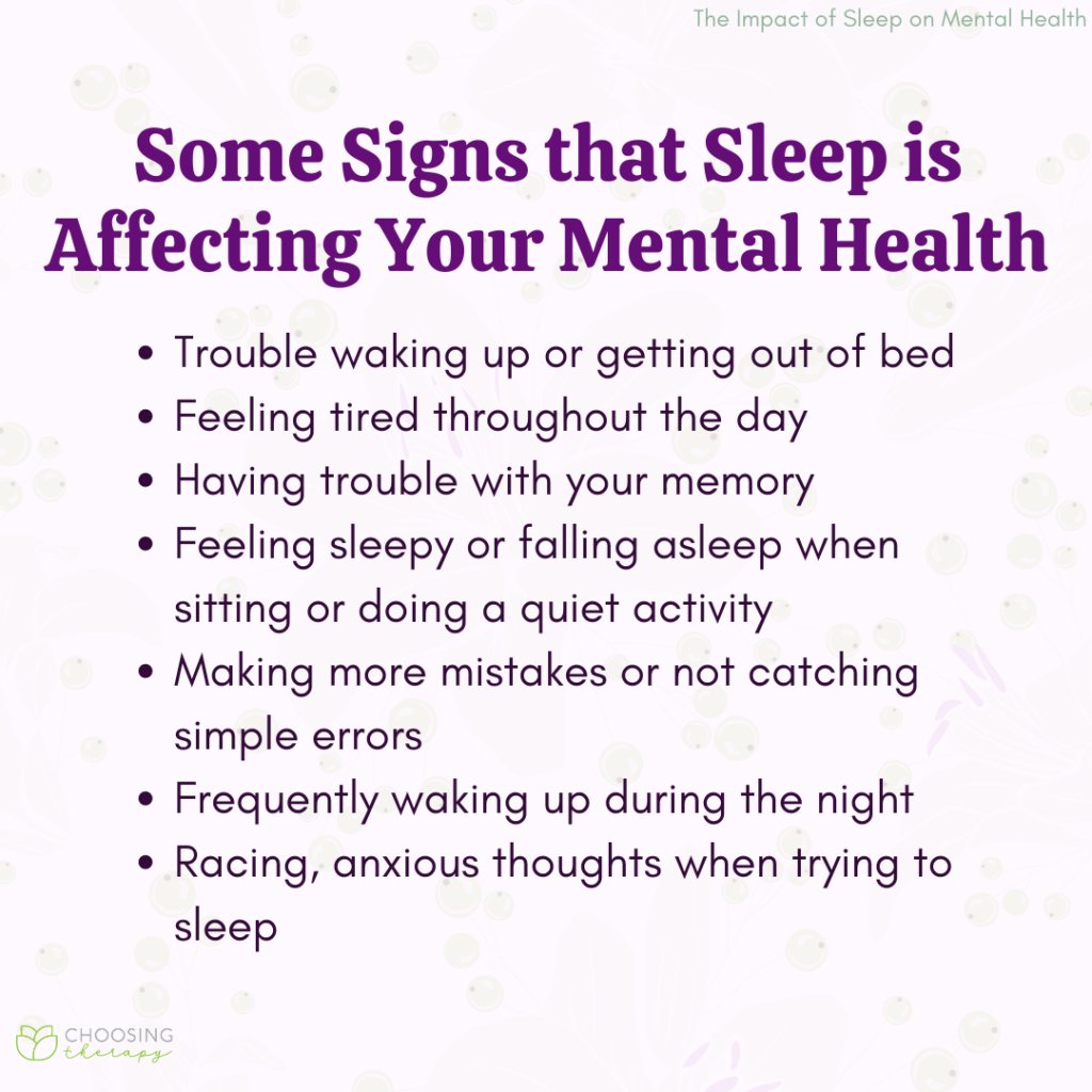 The Impact of Sleep on Mental Health - Choosing Therapy