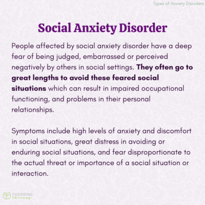 Types of Anxiety Disorders