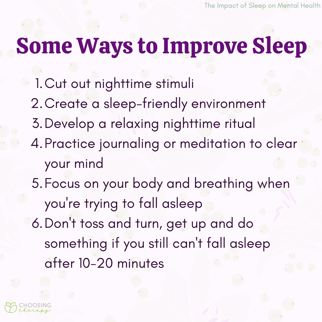 The Impact of Sleep on Mental Health - Choosing Therapy