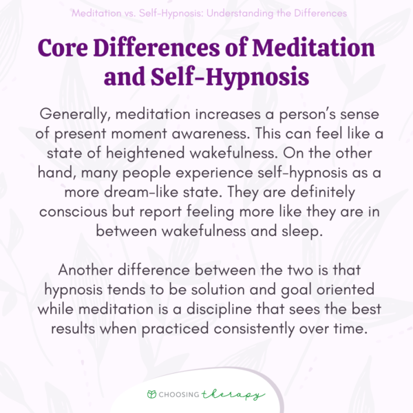 Meditation Vs. Self-Hypnosis: Understanding the Differences