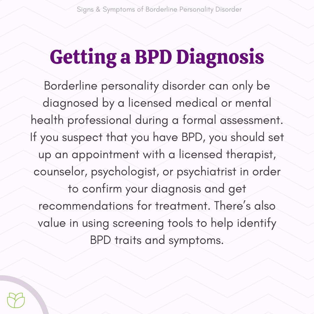 Signs & Symptoms of Borderline Personality Disorder