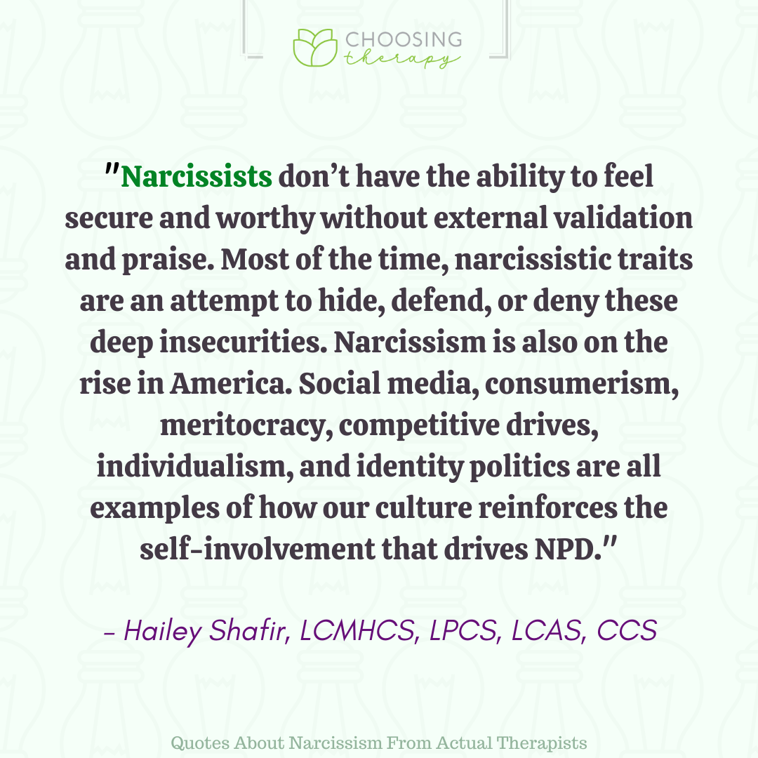 11 Quotes About Narcissism From Actual Therapists - Choosing Therapy