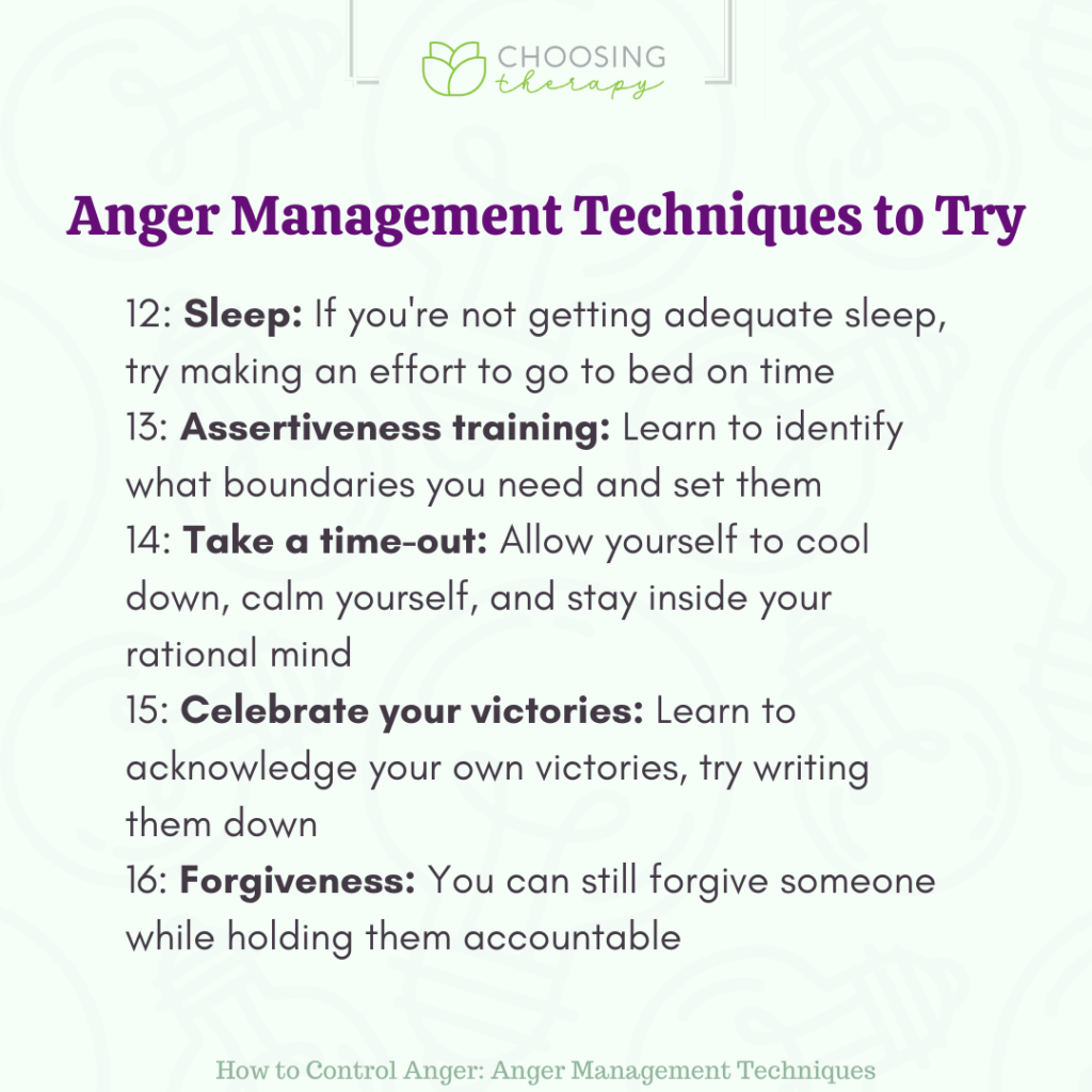 How to Control Anger: 21 Anger Management Techniques - Choosing Therapy