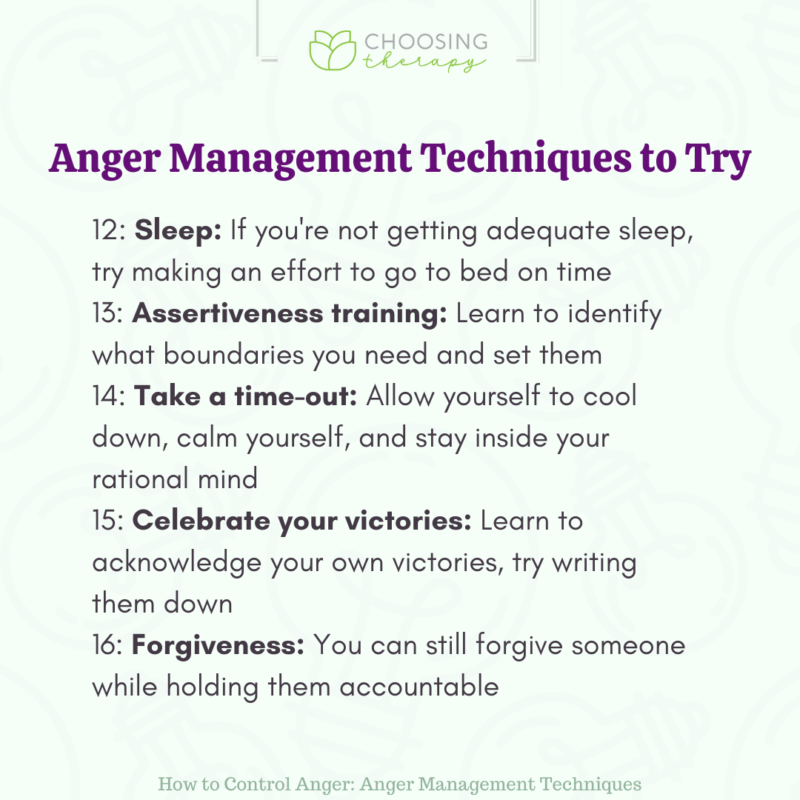 How to Control Anger: 21 Anger Management Techniques - Choosing Therapy