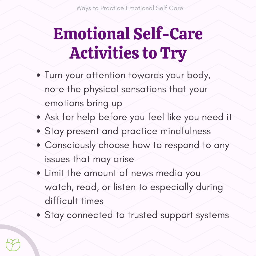 11 Ways to Practice Emotional Self Care - Choosing Therapy