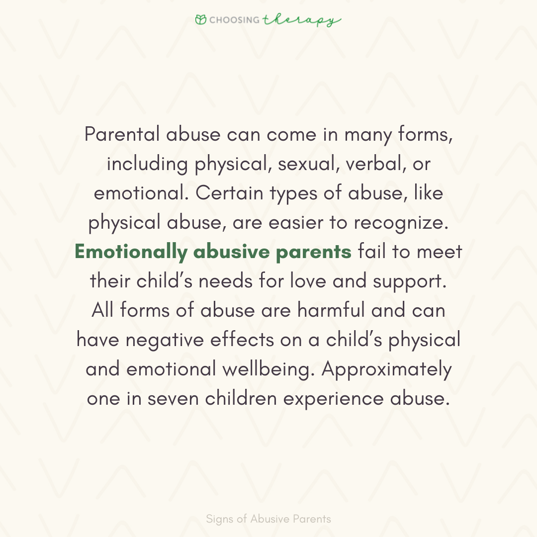 15 Signs You Have Abusive Parents