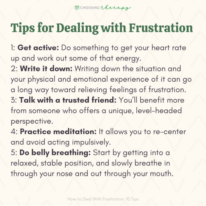 How to Deal With Frustration: 10 Tips - Choosing Therapy