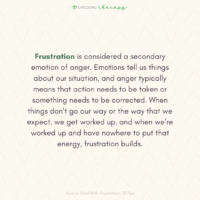 How To Deal With Frustration: 10 Tips - Choosing Therapy