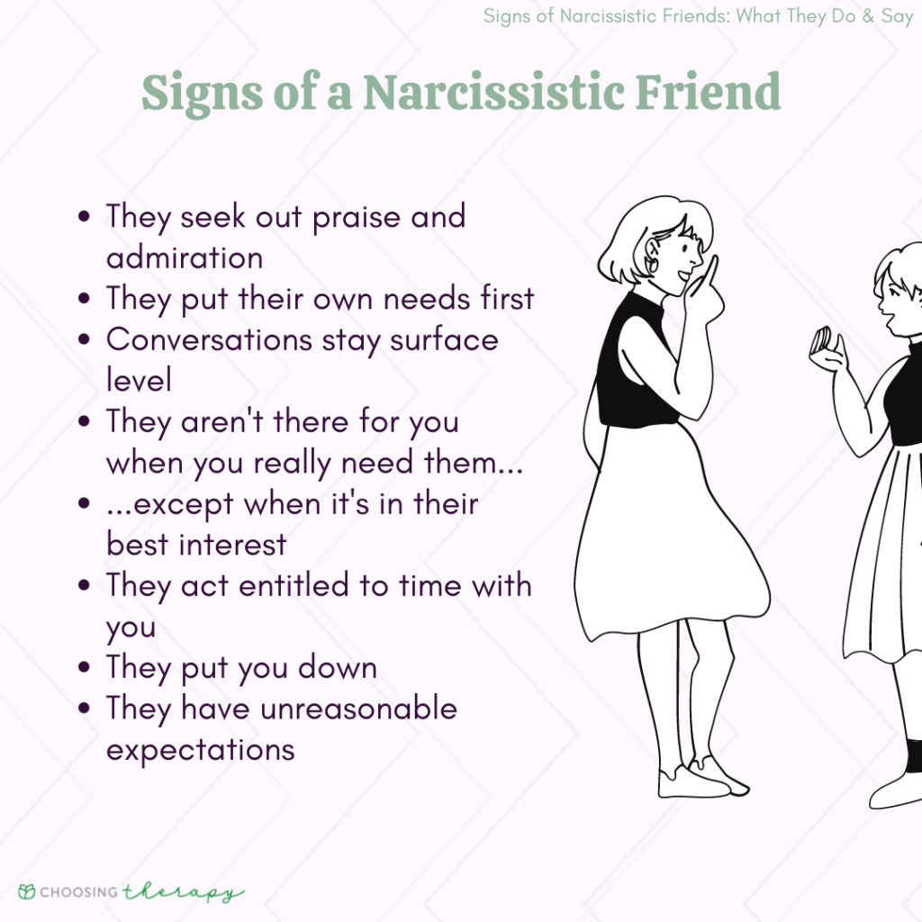 Signs Your Friend Is A Narcissist What They Say Do