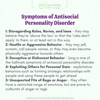 Symptoms of Antisocial Personality Disorder