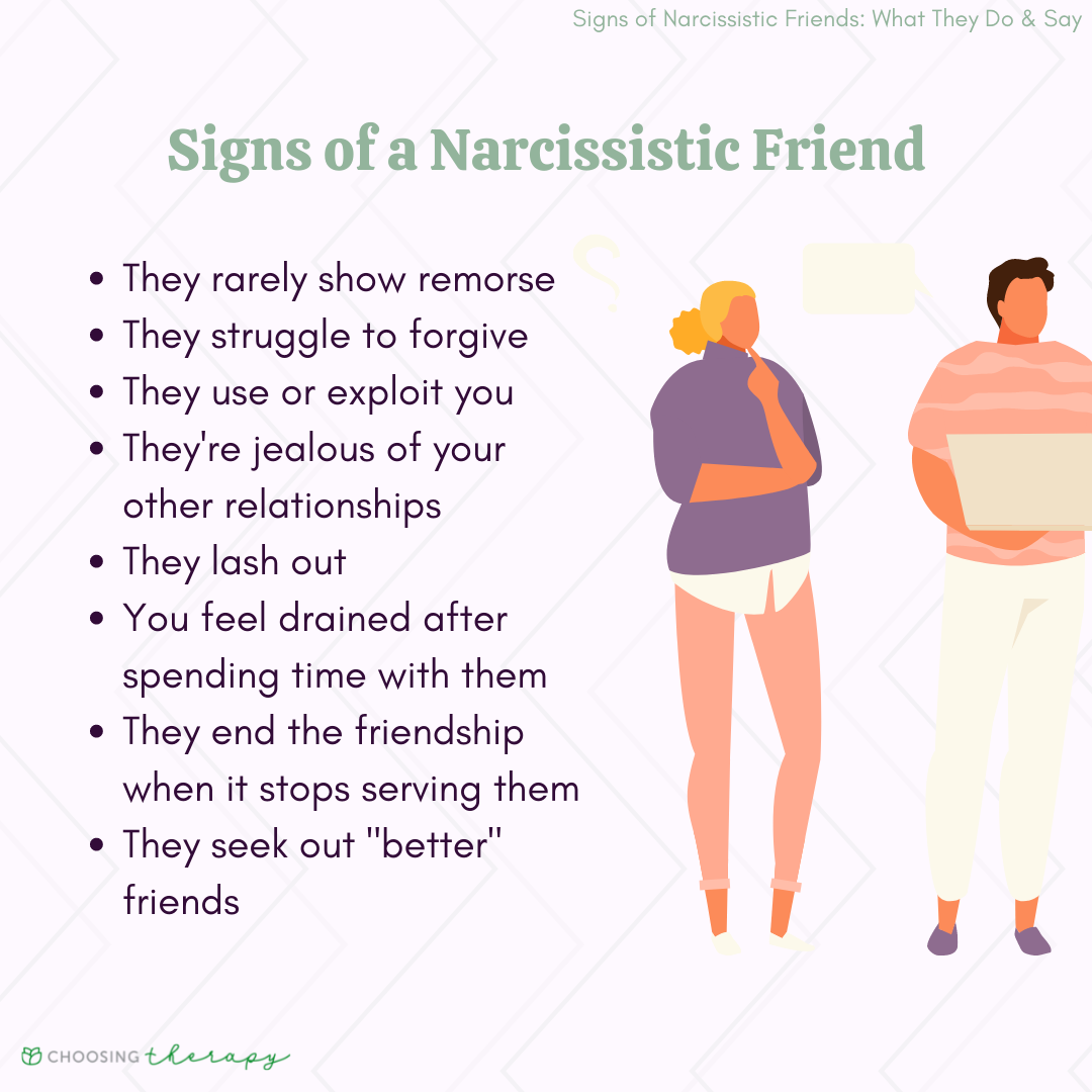 16 Signs Your Friend is a Narcissist: What They Say Do. 