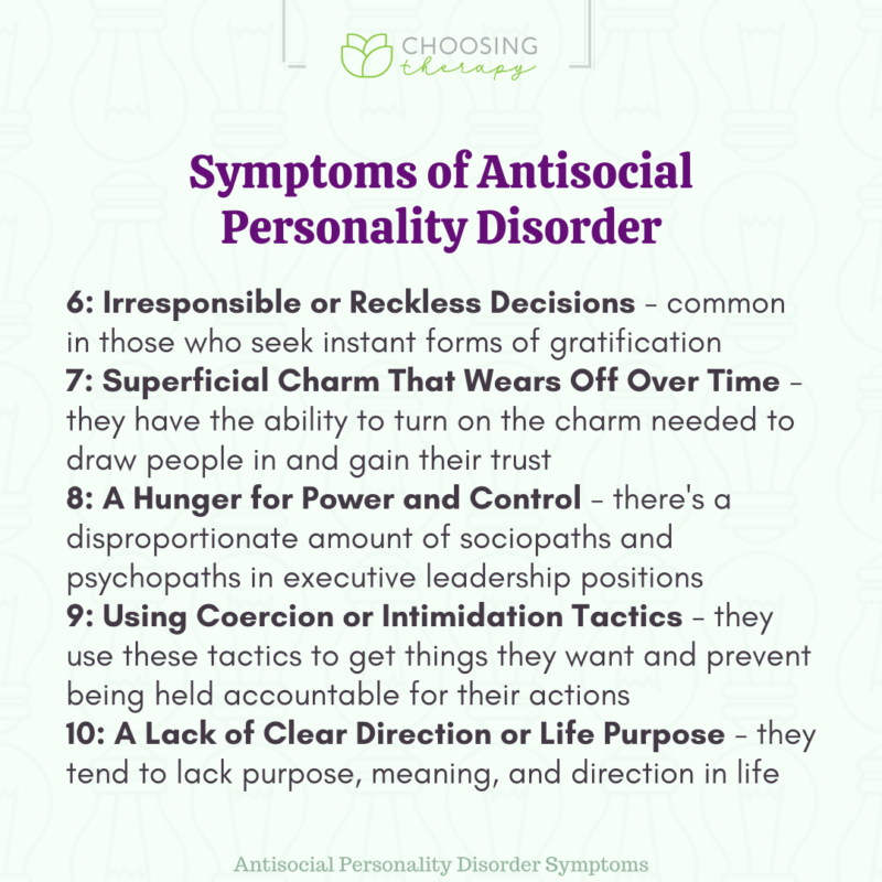 Symptoms of Antisocial Personality Disorder