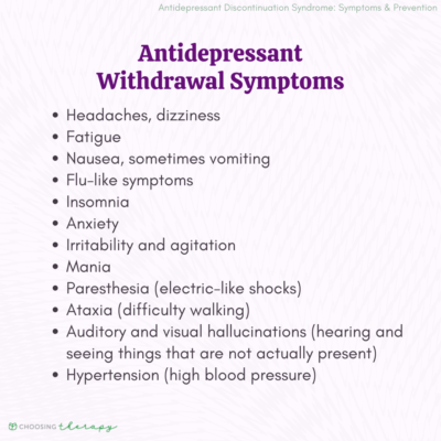 Antidepressant Withdrawal Symptoms: How Long They Last & Ways To Cope