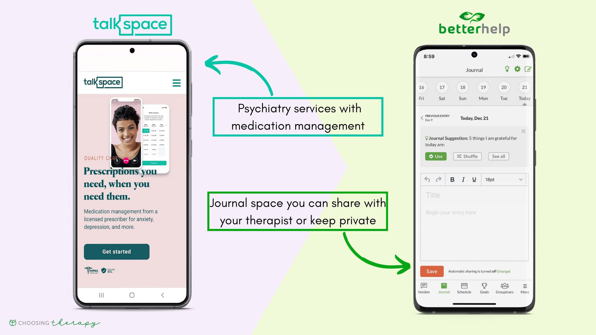 Talkspace Vs Betterhelp 2023 Which Online Therapy Option Is Best Choosing Therapy 0601