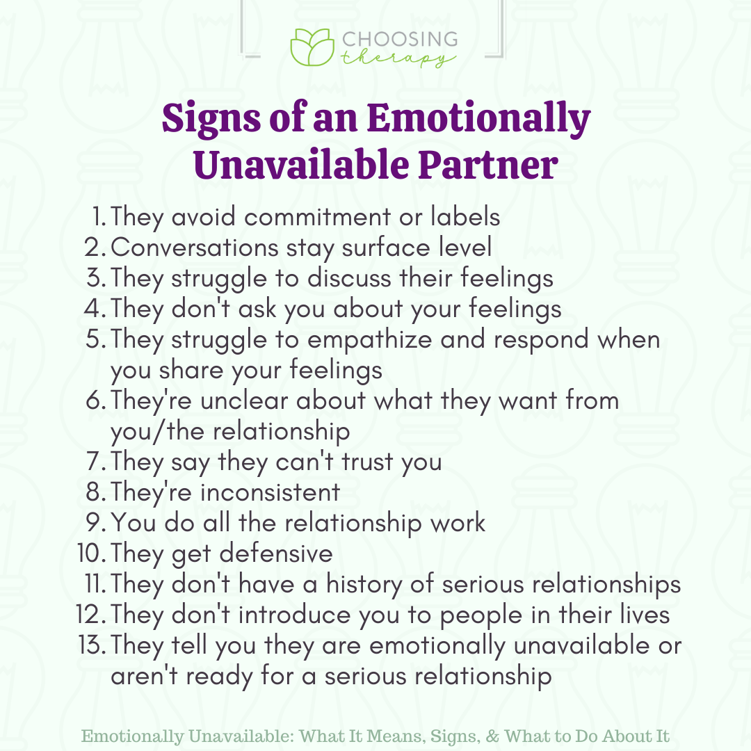 13 Signs Someone Is Emotionally Unavailable