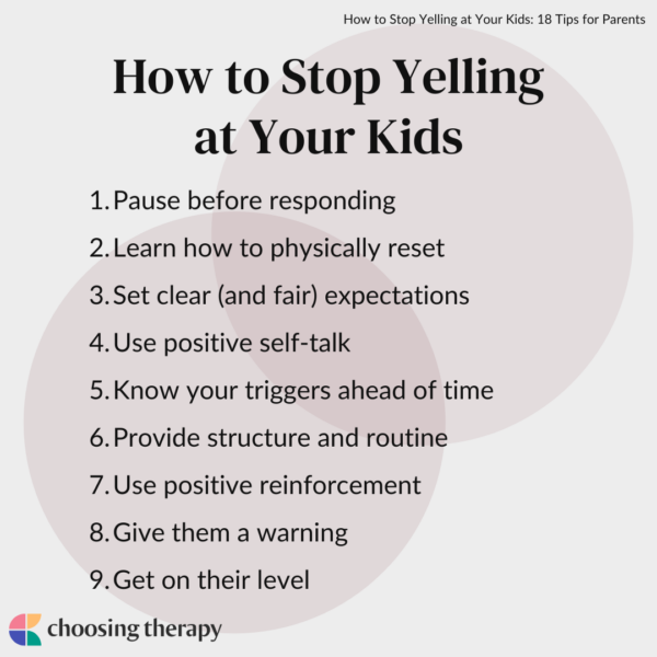 How to Stop Yelling at Your Kids - Choosing Therapy