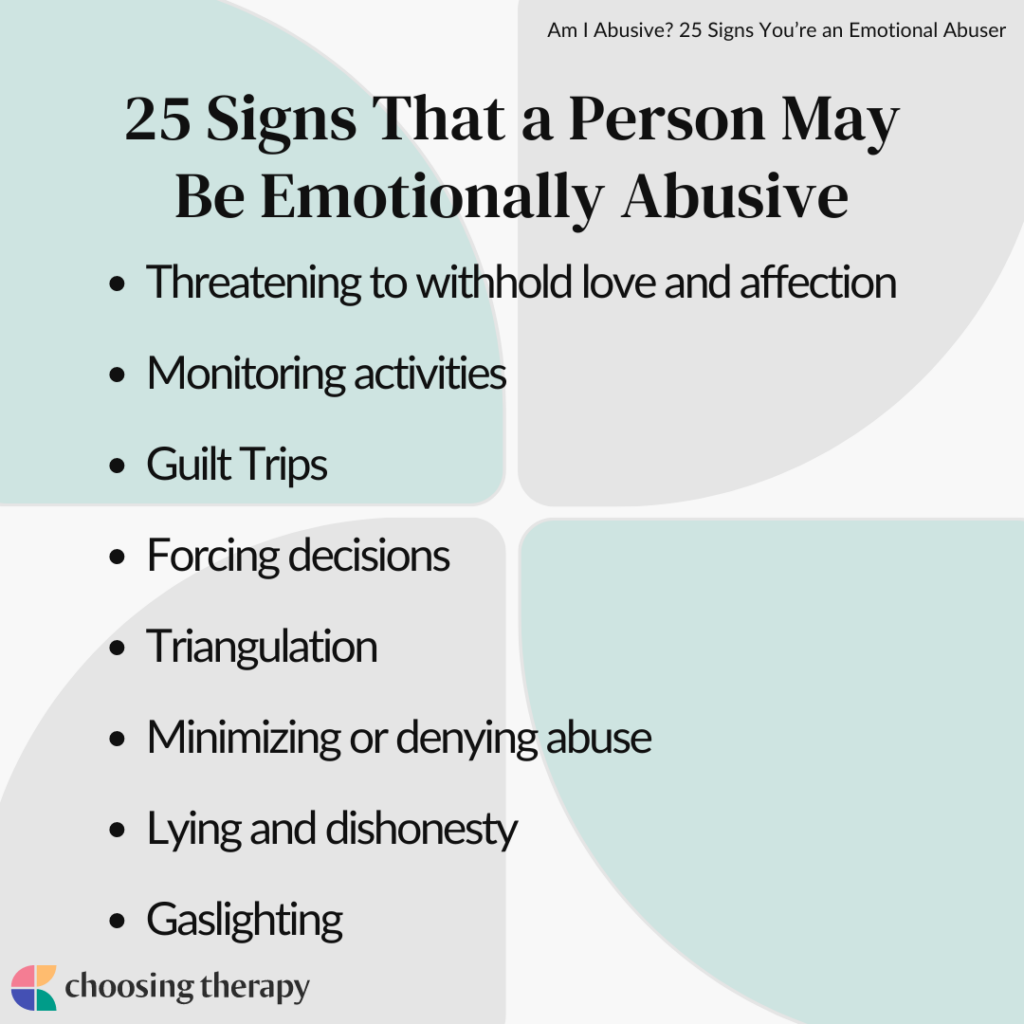 25 Signs You’re an Abuser