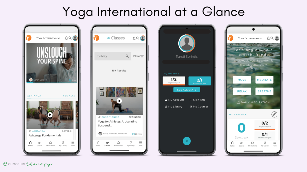 2022 S Best Yoga Apps   Yoga International App Review 2022 Image Of Four Main Screens Of Yoga International App 1200x675 