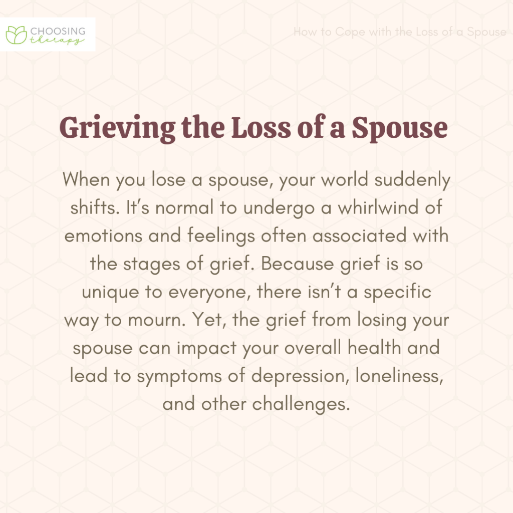 How To Cope With The Loss Of A Spouse 