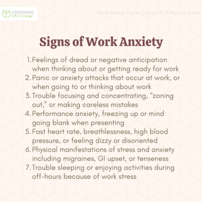 Work Anxiety: Signs, Causes, & 13 Ways to Cope