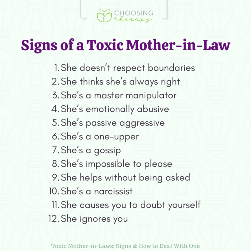 12 Signs of a Toxic MotherinLaw