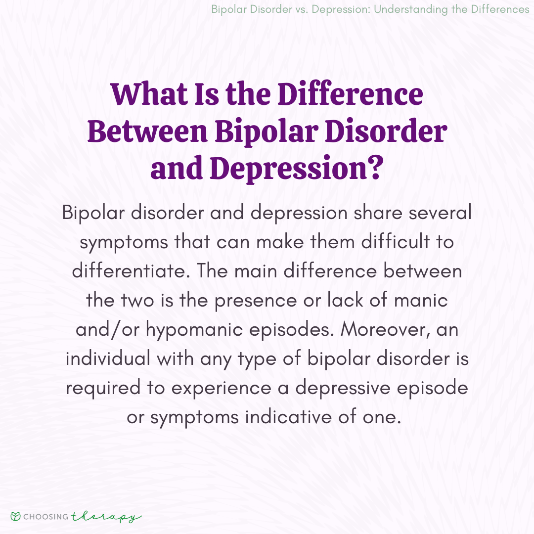 What Are The Differences Between Depression And Bipolar Disorder