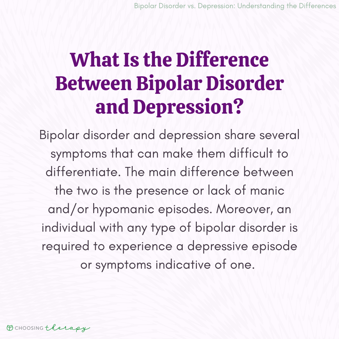 What Are The Differences Between Depression Bipolar Disorder 