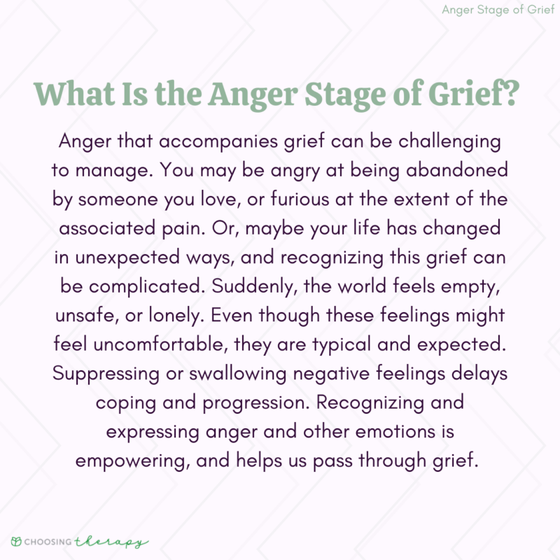 What is the Anger Stage of Grief?