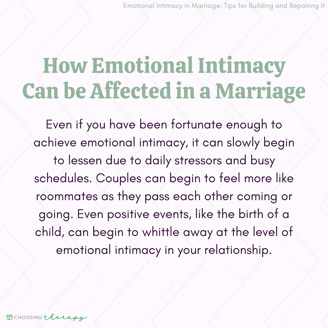 How Emotional Intimacy Can Be Affected In A Marriage 