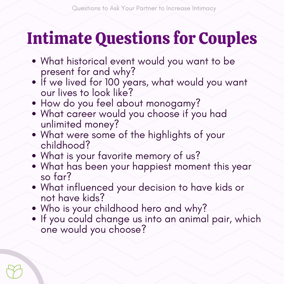 50 Questions To Increase Intimacy