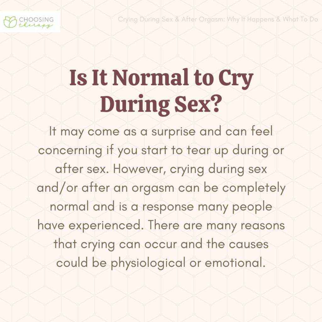 Crying During Sex Is It Normal And Why Does It Happen