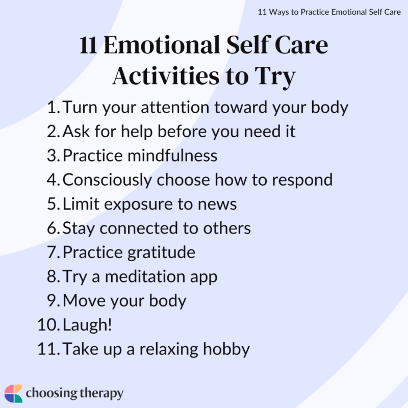 11 Ways to Practice Emotional Self-Care | ChoosingTherapy.com